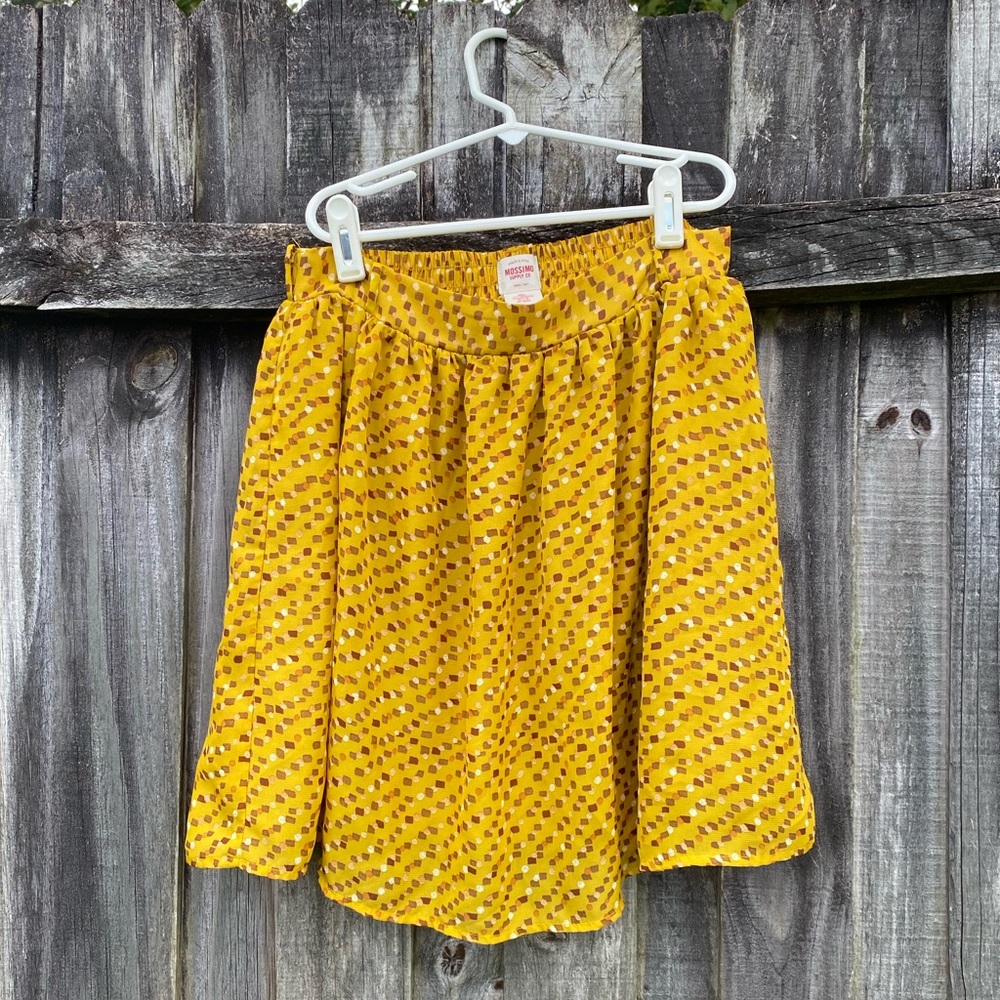 vintage yellow patterned skirt